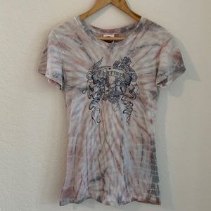 Harley Davidson Womens T Shirt Sz M Tie Dye Made in USA Stretchy Cotton
